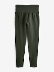 Forest Green Ribbed Seamless High Waist Leggings - Image 6 of 8