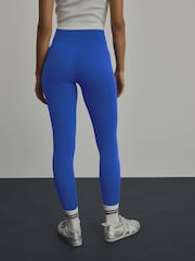 Cobalt Blue Ribbed Seamless High Waist Leggings - Image 3 of 7
