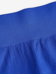 Cobalt Blue Ribbed Seamless High Waist Leggings - Image 7 of 7