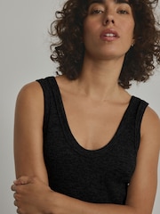 Black Ribbed Seamless Vest Top - Image 3 of 6