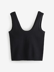 Black Ribbed Seamless Vest Top - Image 4 of 6