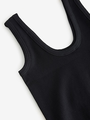 Black Ribbed Seamless Vest Top - Image 5 of 6