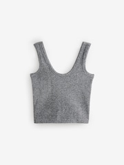 Grey Marl Ribbed Seamless Vest Top - Image 10 of 12