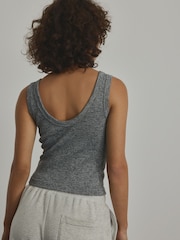 Grey Marl Ribbed Seamless Vest Top - Image 2 of 12