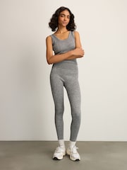 Grey Marl Ribbed Seamless Vest Top - Image 4 of 12