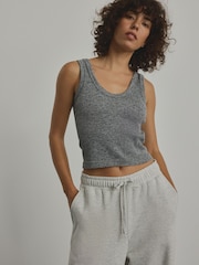 Grey Marl Ribbed Seamless Vest Top - Image 6 of 12
