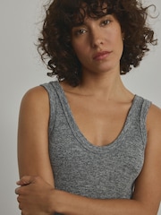 Grey Marl Ribbed Seamless Vest Top - Image 8 of 12