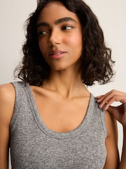 Grey Marl Ribbed Seamless Vest Top - Image 9 of 12