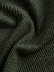 Vert forêt - Scoop Ribbed Manches longues Top - Image 6 de 7