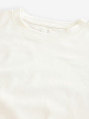 White Oversized Relaxed Fit Boxy Heavyweight Crew Neck T-Shirt - Image 7 of 8