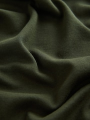 Forest Green 100% Cotton Relaxed Fit Heavyweight Longline Crew Neck T-Shirt - Image 8 of 8