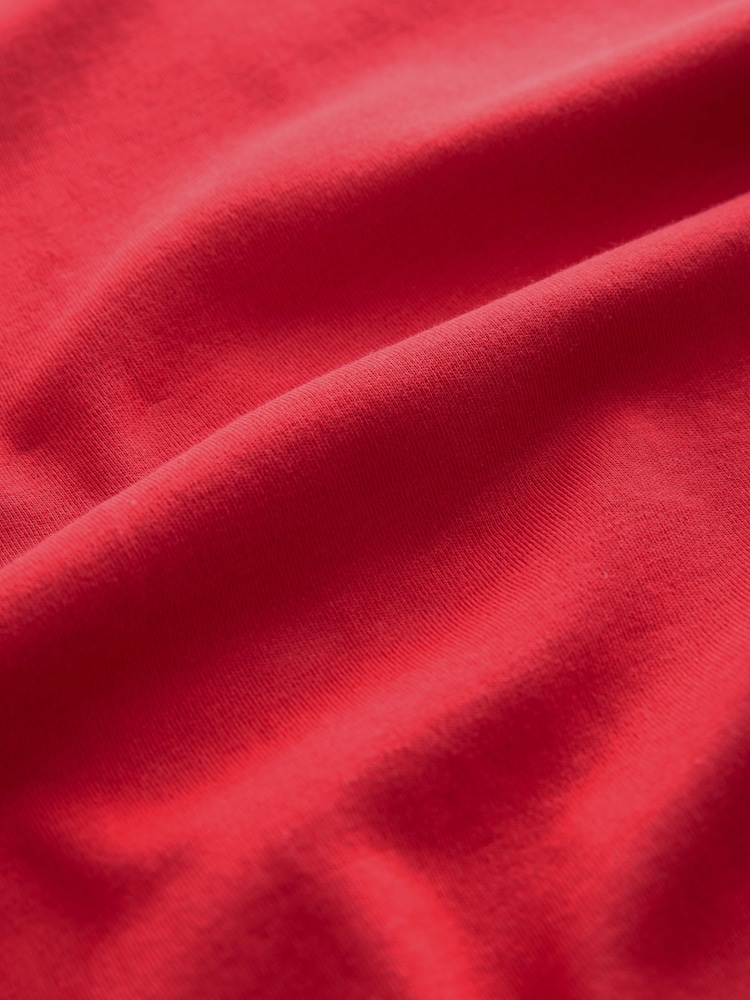 Red Oversized Relaxed Fit Boxy Heavyweight Crew Neck T-Shirt - Image 7 of 7