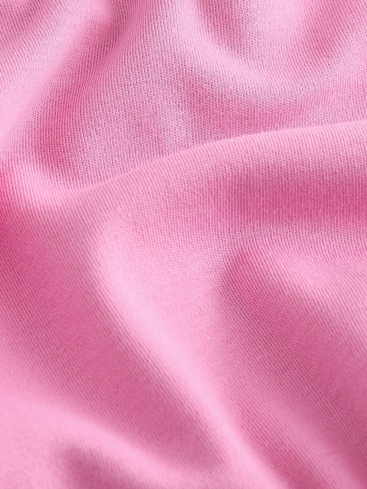 Bright Pink 100% Cotton Relaxed Fit Heavyweight Longline Crew Neck T-Shirt - Image 5 of 6