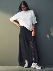 White 100% Cotton Relaxed Fit Heavyweight Longline Crew Neck T-Shirt - Image 2 of 7