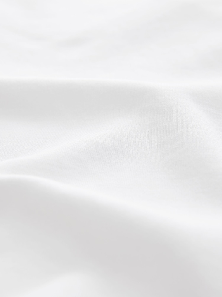Blanc - T-shirt 100% coton décontracté épais à col rond - Image 6 of 7