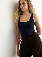 Navy Square Neck Vest - Image 1 of 5