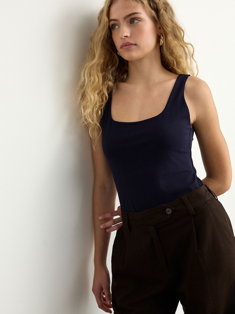 Navy Square Neck Vest - Image 1 of 5
