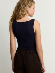 Navy Square Neck Vest - Image 4 of 5