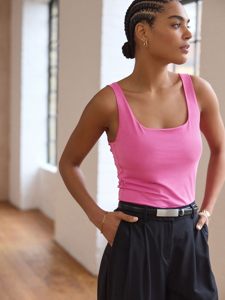 Pink Square Neck Vest - Image 1 of 4