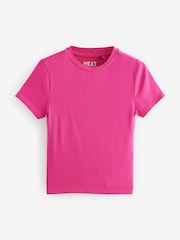 Rosa frambuesa - Camiseta de manga corta de canalé con diseño suave al tacto con TENCEL™ Lyocell - Imagen 5 de 7