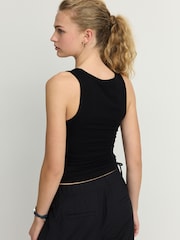 Black Ruched TENCEL™ Vest - Image 2 of 8