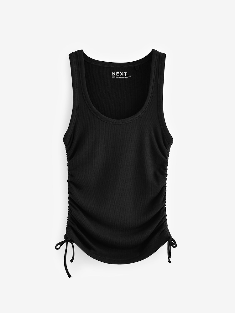 Black Ruched TENCEL™ Vest - Image 6 of 8