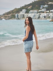 Inky Blue Ruched TENCEL™ Vest - Image 3 of 8