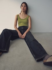 Olive Green Thick Strap Vest - Image 1 of 8