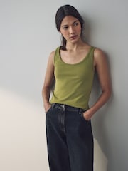 Olive Green Thick Strap Vest - Image 3 of 8