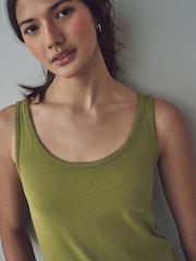Olive Green Thick Strap Vest - Image 5 of 8