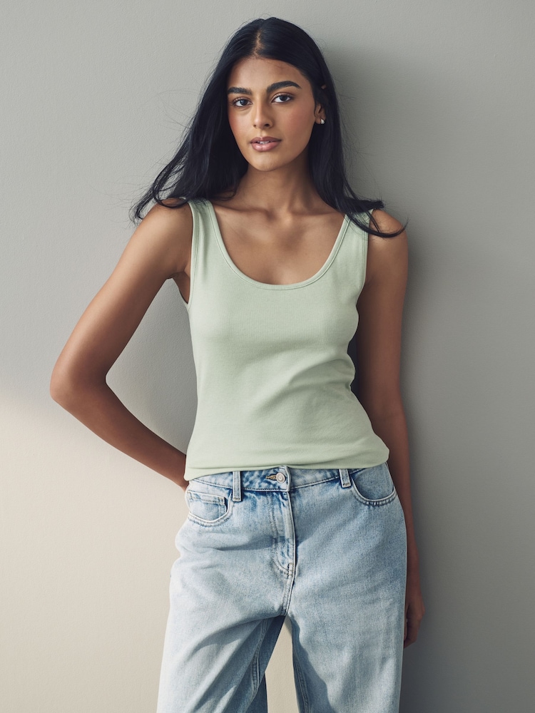 Pastels Thick Strap Ribbed Vests 5 Pack - Image 2 of 12 Pastels Thick Strap Ribbed Vests 5 Pack - Image 2 of 12