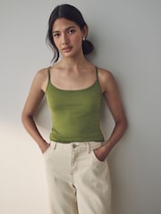 Olive Green Thin Strap Vest - Image 1 of 7