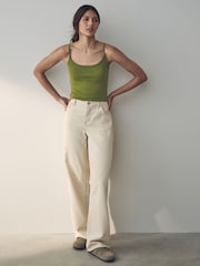 Olive Green Thin Strap Vest - Image 2 of 7