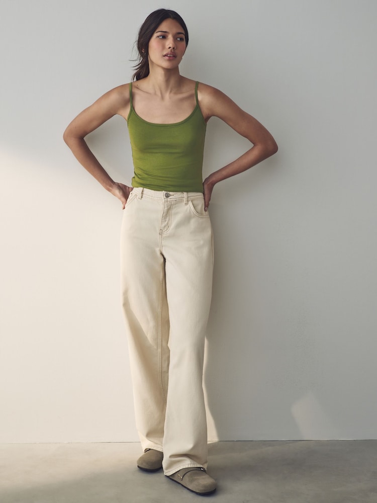 Olive Green Thin Strap Vest - Image 2 of 7