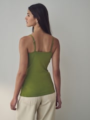 Olive Green Thin Strap Vest - Image 3 of 7