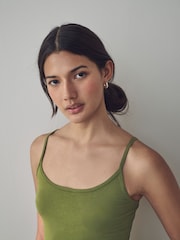 Olive Green Thin Strap Vest - Image 4 of 7