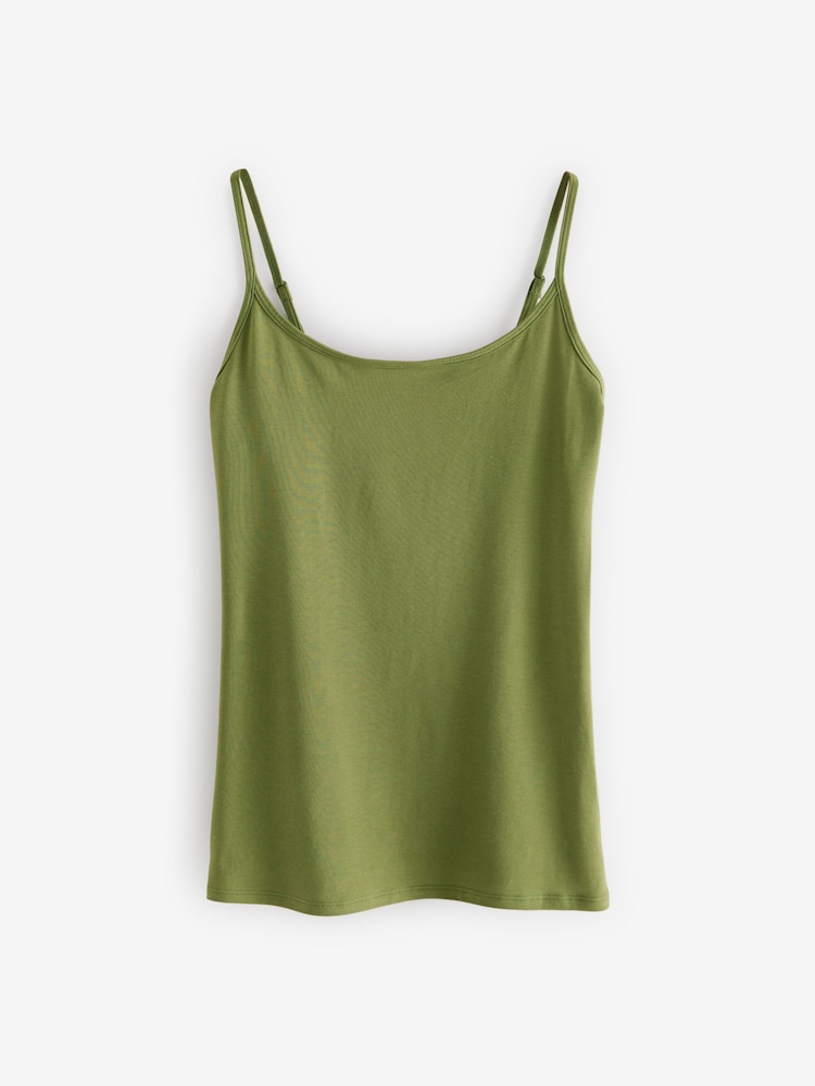 Olive Green Thin Strap Vest - Image 5 of 7