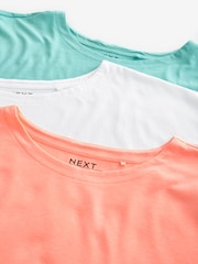 Белый/синий/оранжевый - Cap Sleeve 100% Cotton T-Shirts 3 Pack - Image 11 of 12
