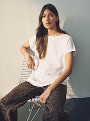 Белый/синий/оранжевый - Cap Sleeve 100% Cotton T-Shirts 3 Pack - Image 2 of 12