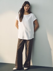 Белый/синий/оранжевый - Cap Sleeve 100% Cotton T-Shirts 3 Pack - Image 3 of 12