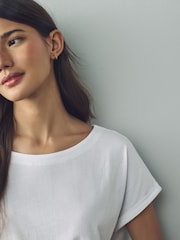 Белый/синий/оранжевый - Cap Sleeve 100% Cotton T-Shirts 3 Pack - Image 6 of 12