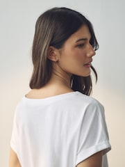 Белый/синий/оранжевый - Cap Sleeve 100% Cotton T-Shirts 3 Pack - Image 7 of 12