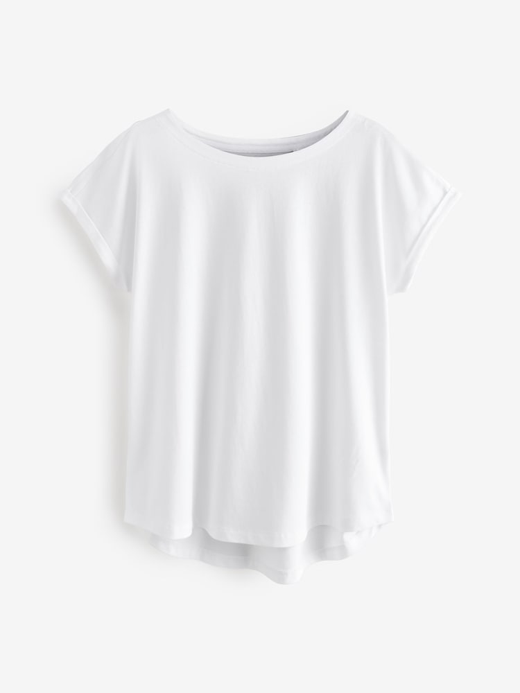 White/Blue/Orange Cap Sleeve 100% Cotton T-Shirts 3 Pack - Image 8 of 12