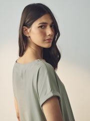 Ecru/Taupe/Brown/Blue/Yellow Cap Sleeve 100% Cotton T-Shirts 5 Pack - Image 5 of 12