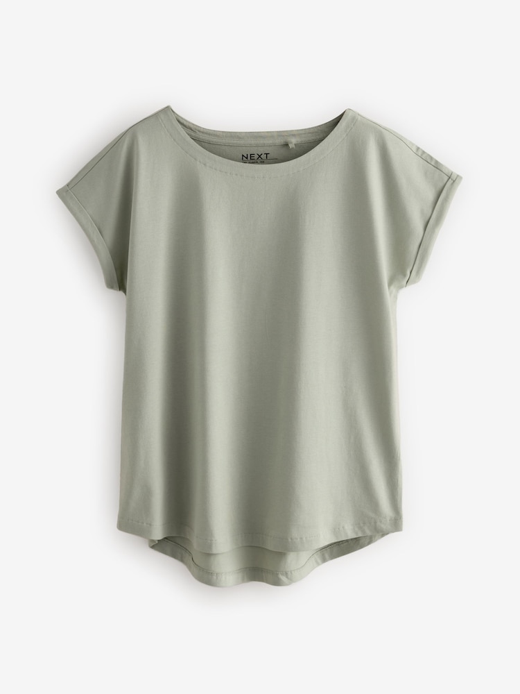 Ecru/Taupe/Brown/Blue/Yellow Cap Sleeve T-Shirts 5 Pack - Image 6 of 12