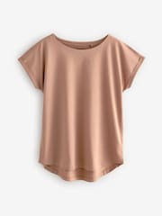 Ecru/Taupe/Brown/Blue/Yellow Cap Sleeve 100% Cotton T-Shirts 5 Pack - Image 9 of 12