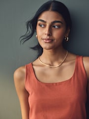 Brown/Ecru/Rust Square Neck Vest 3 Pack - Image 5 of 10