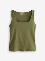 Brown/Ecru/Rust Square Neck Vest 3 Pack - Image 6 of 10