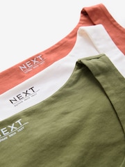 Brown/Ecru/Rust Square Neck Vest 3 Pack - Image 9 of 10