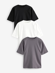 أسود وأبيض - Oversized 100% Cotton T-Shirts 3 Pack - صورة 1 من 12